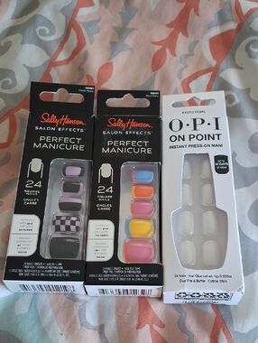 Sally Hansen & OPI Press-On Nail Set - Multi-Color and White
